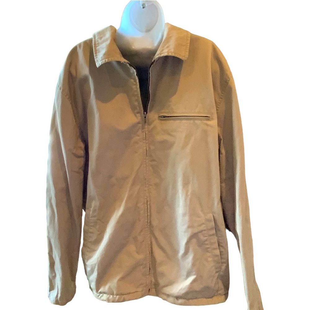 GAP Men’s Winter Jacket Tan Lined Zippered Size XL